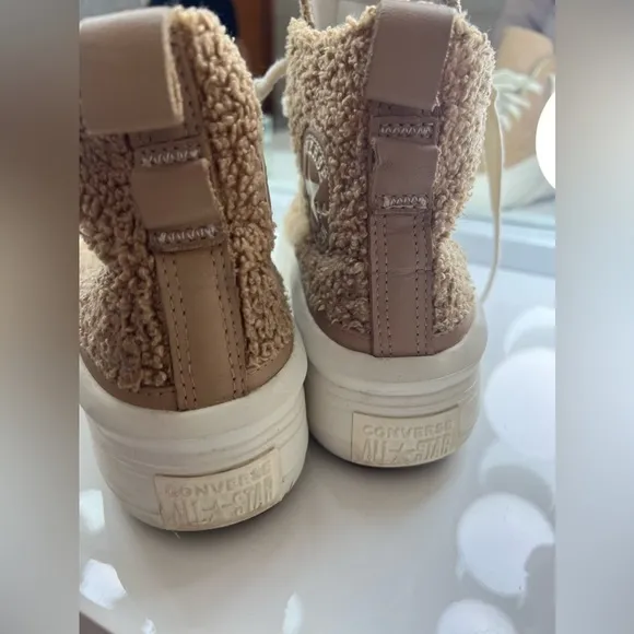 Converse Chuck Taylor Move Platform High Top Cream Sherpa Women Sneakers
