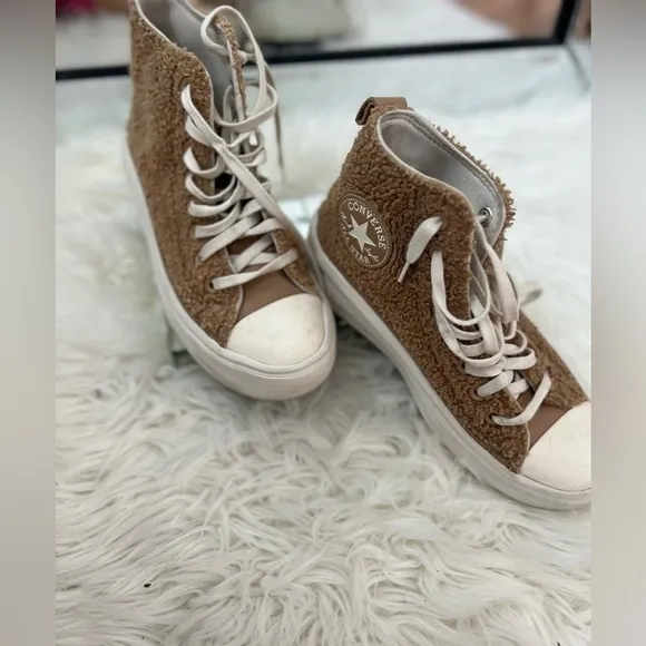 Converse Chuck Taylor Move Platform High Top Cream Sherpa Women Sneakers