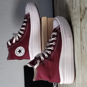 Converse Chuck Taylor Move Platform High Top Red Women's Canvas Sneakers A02430C