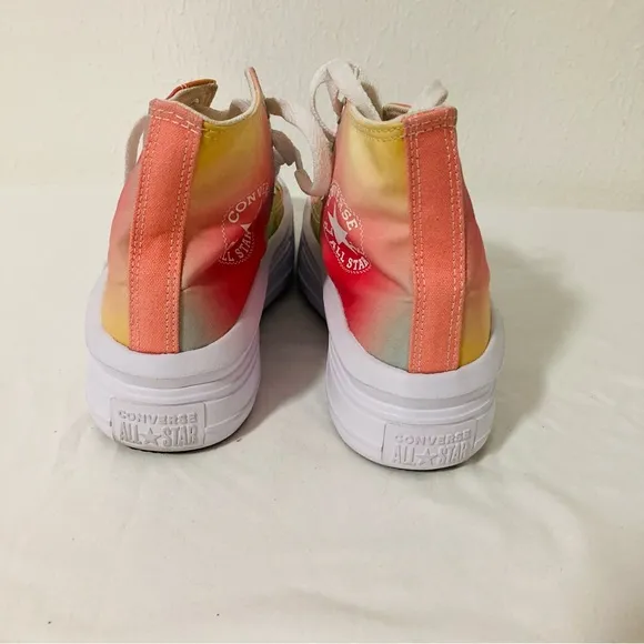 Converse Chuck Taylor Size 5 Pink and Orange High-Top Platform Sneakers EUC