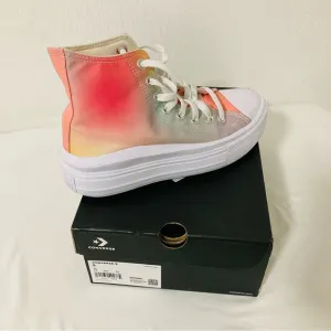 Converse Chuck Taylor Size 5 Pink and Orange High-Top Platform Sneakers EUC