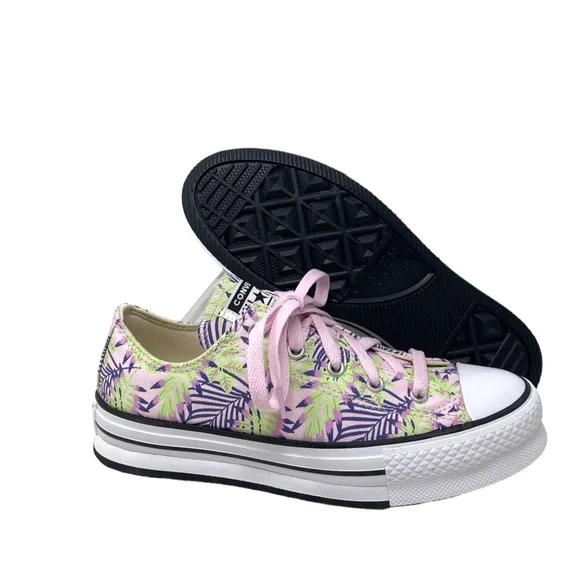 Converse Ctas Eva Lift OX Platform Low Sneakers Canvas Kids Women Pink A01200F