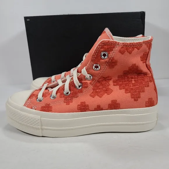 Converse CTAS Lift Hi Mantra Orange Platform Sneakers Women's 7.5