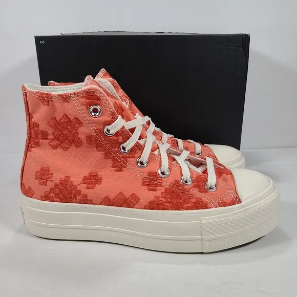 Converse CTAS Lift Hi Mantra Orange Platform Sneakers Women's 7.5