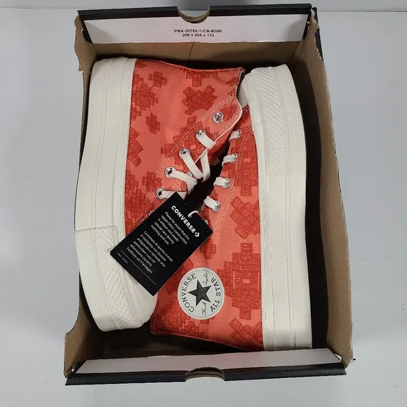 Converse CTAS Lift Hi Mantra Orange Platform Sneakers Women's 7.5