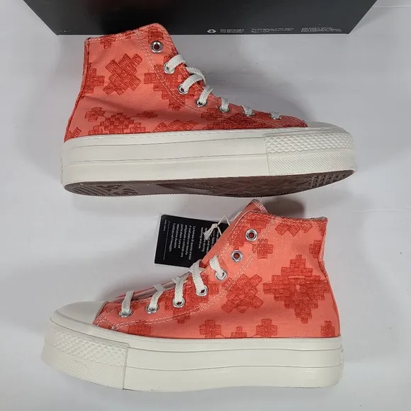 Converse CTAS Lift Hi Mantra Orange Platform Sneakers Women's 7.5