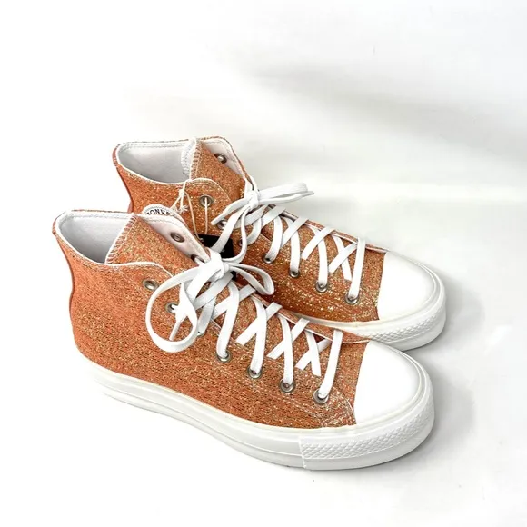 Converse CTAS Lift Platform High Top Gold Women Canvas Size Sneakers 570984C