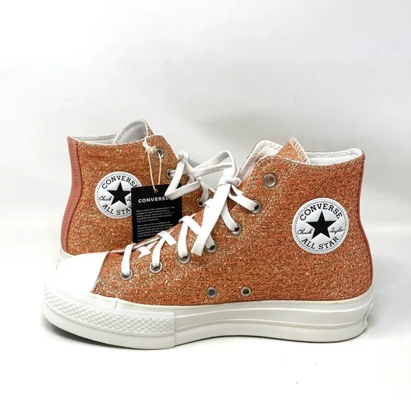 Converse CTAS Lift Platform High Top Gold Women Canvas Size Sneakers 570984C