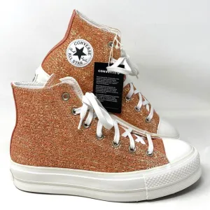 Converse CTAS Lift Platform High Top Gold Women Canvas Size Sneakers 570984C