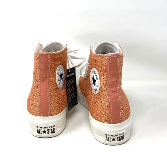 Converse CTAS Lift Platform High Top Gold Women Canvas Size Sneakers 570984C