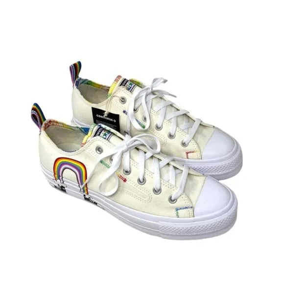 Converse CTAS Lift Platform Low Top Multi Egret Men Canvas Sneakers Size A02264C