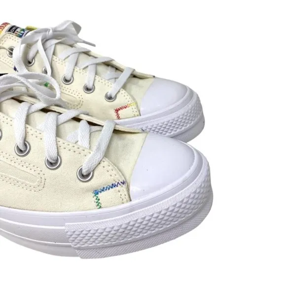 Converse CTAS Lift Platform Low Top Multi Egret Men Canvas Sneakers Size A02264C