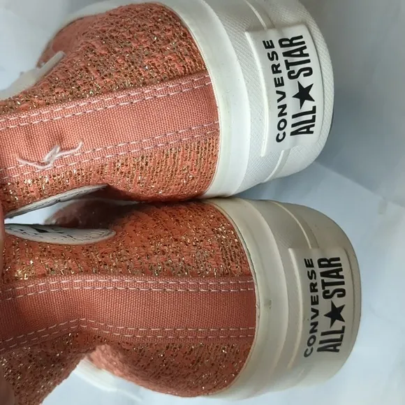Converse CTAS loft hi healing clay/light gold platform sneakers size 7