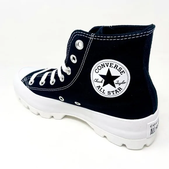 Converse CTAS Lugged High Top Black White Platform Womens Sneakers 565901C