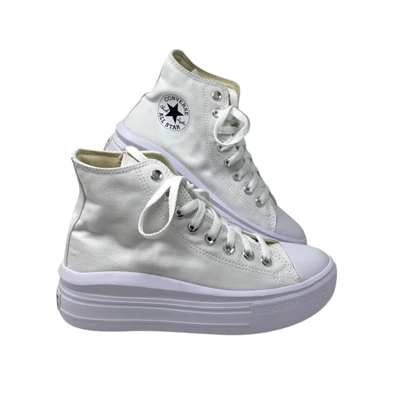 Converse Ctas Move For Women Platform White Canvas Sneakers Casual 568498C-WWWB