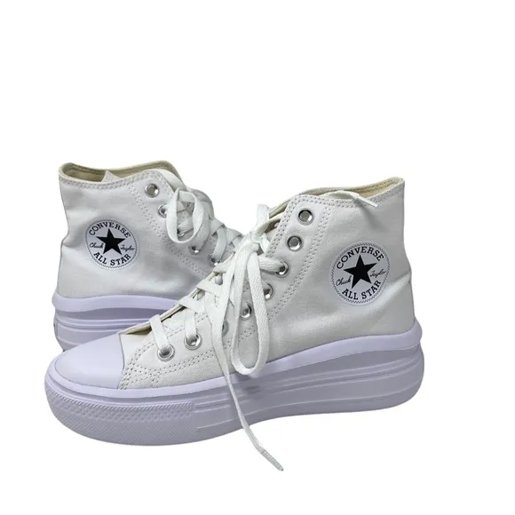 Converse Ctas Move For Women Platform White Canvas Sneakers Casual 568498C-WWWB