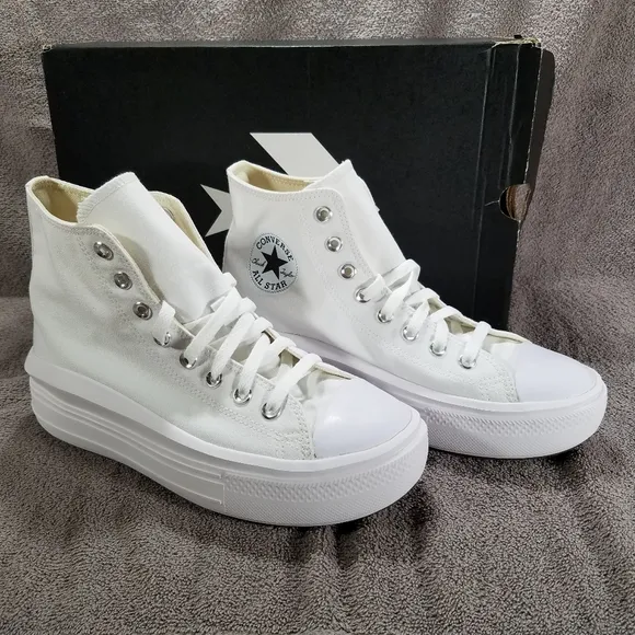 Converse CTAS Move Hi Platform Sneakers White Natural Ivory Women's Size 9.5