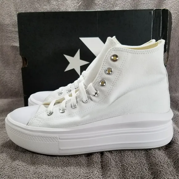 Converse CTAS Move Hi Platform Sneakers White Natural Ivory Women's Size 9.5
