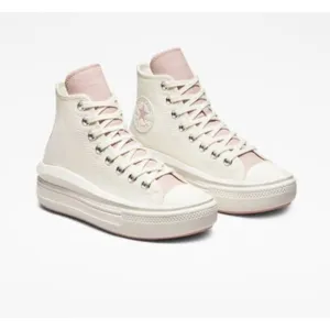 Converse CTAS Move Platform Sneakers Egret/Stone Mauve/Rust Pink W 9