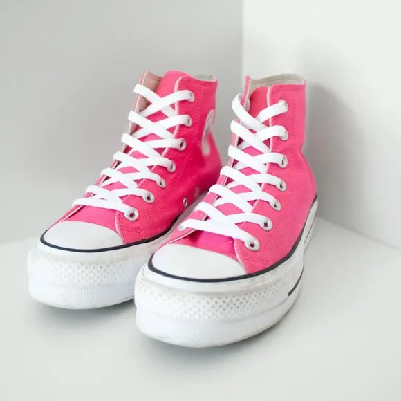 Converse Hi Top Sneakers Women's Size 8.5 Pink Taylor All Star Platform Chucks