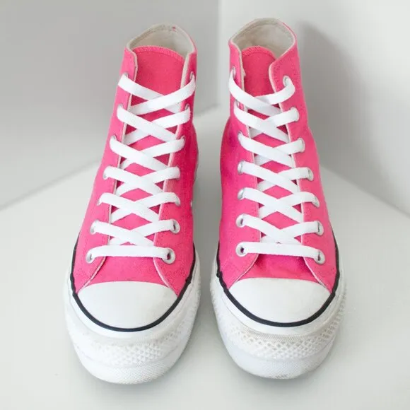 Converse Hi Top Sneakers Women's Size 8.5 Pink Taylor All Star Platform Chucks