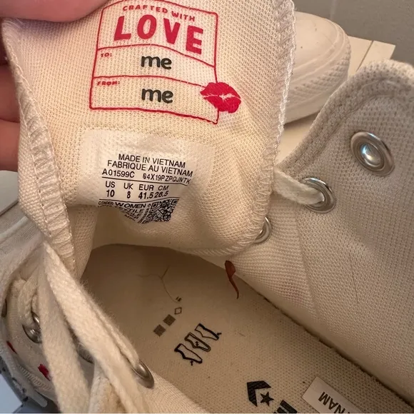 Converse High Platform Heart Sneakers Womens 10 Valentine’s Day 2022
