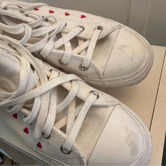 Converse High Platform Heart Sneakers Womens 10 Valentine’s Day 2022