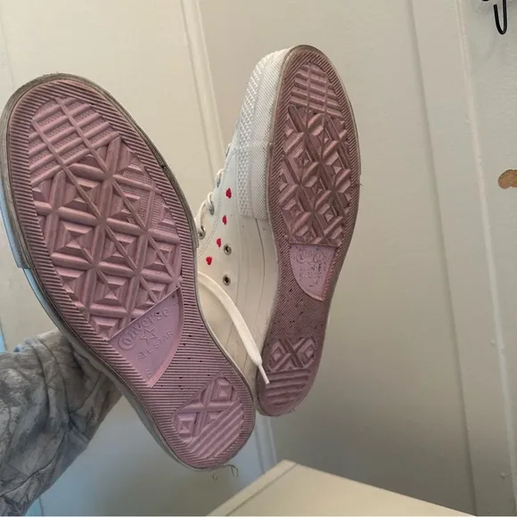 Converse High Platform Heart Sneakers Womens 10 Valentine’s Day 2022