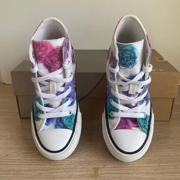 Converse High Top Platform Water Color Rose Kids Sneakers AO3353C- SZ 13 C