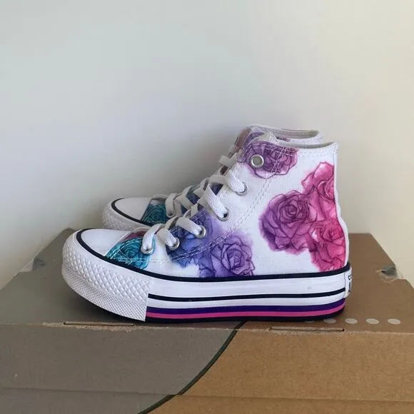 Converse High Top Platform Water Color Rose Kids Sneakers AO3353C- SZ 13 C