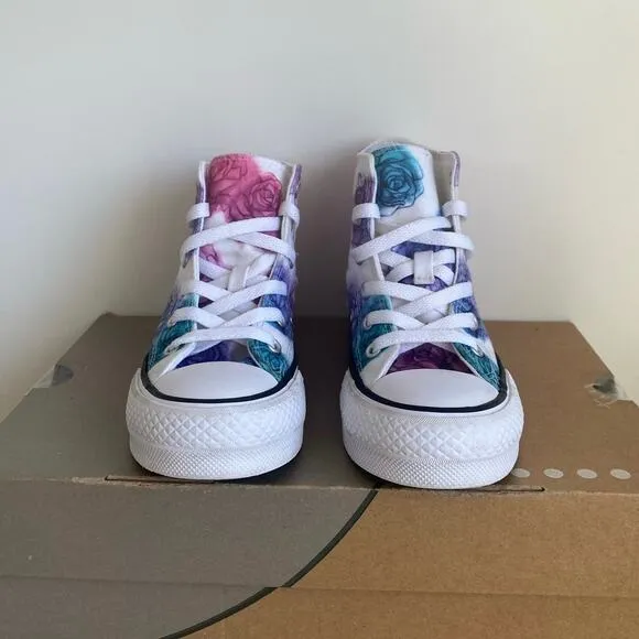 Converse High Top Platform Water Color Rose Kids Sneakers AO3353C- SZ 13 C