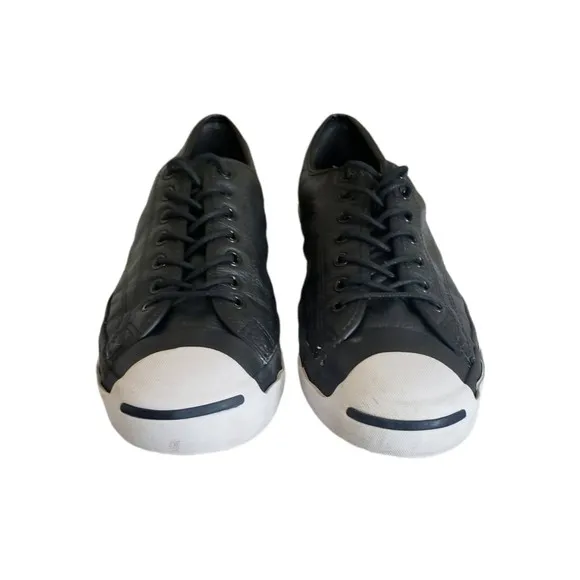 Converse jack Purcell sneakers low top Black Leather Men's Sz 11.5 Women's Sz 13