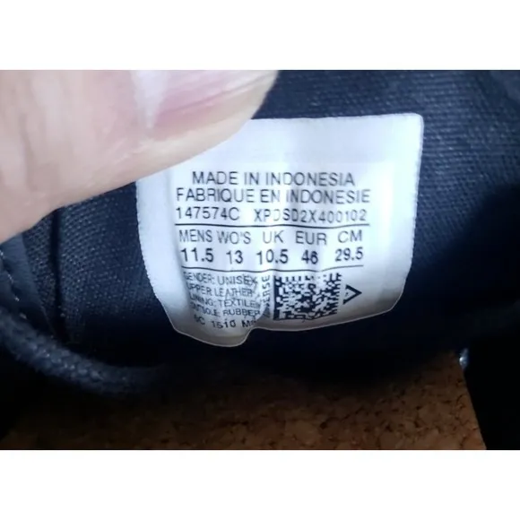 Converse jack Purcell sneakers low top Black Leather Men's Sz 11.5 Women's Sz 13