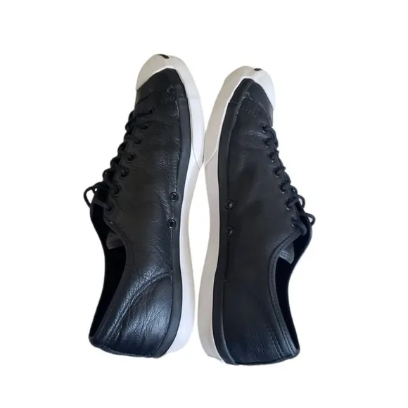 Converse jack Purcell sneakers low top Black Leather Men's Sz 11.5 Women's Sz 13