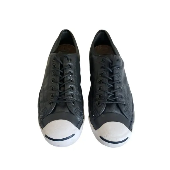 Converse jack Purcell sneakers low top Black Leather Men's Sz 11.5 Women's Sz 13