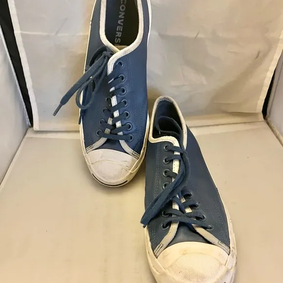 Converse leather blue jack Purcell low Top Sneakers 8