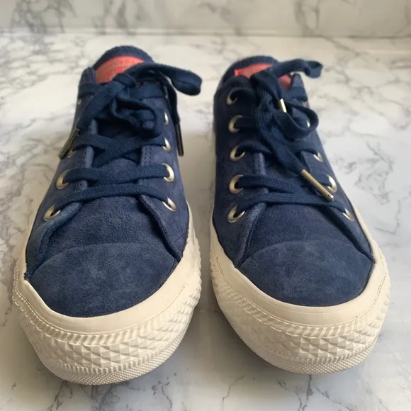 Converse Low Top Blue Suede Egret Sneakers CTAS OX 6