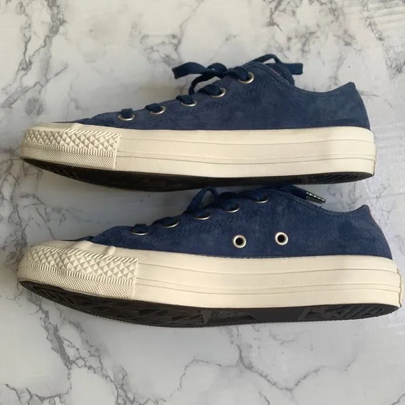 Converse Low Top Blue Suede Egret Sneakers CTAS OX 6