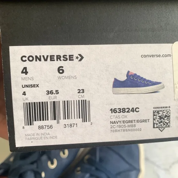 Converse Low Top Blue Suede Egret Sneakers CTAS OX 6