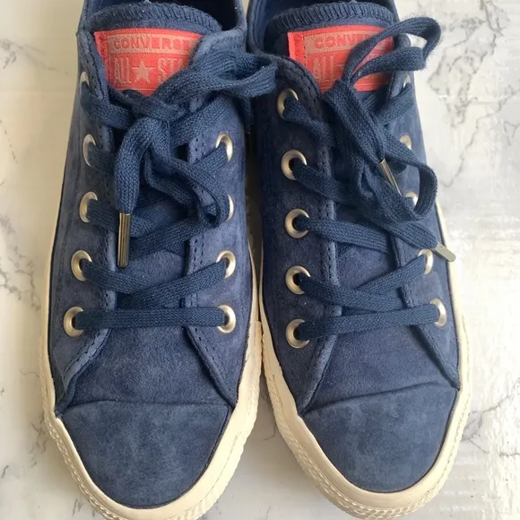 Converse Low Top Blue Suede Egret Sneakers CTAS OX 6