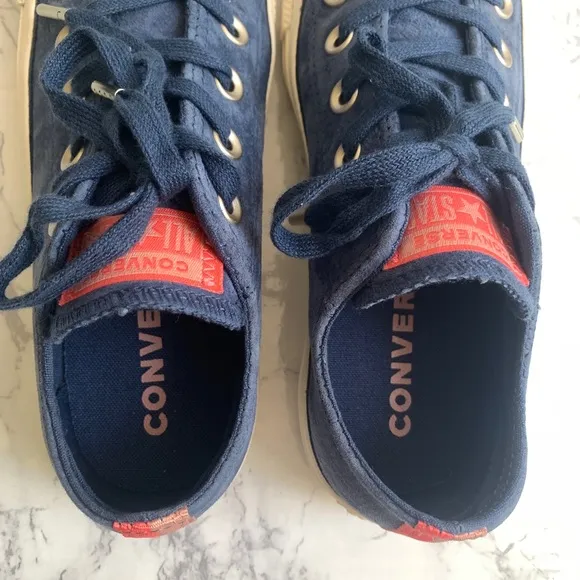 Converse Low Top Blue Suede Egret Sneakers CTAS OX 6