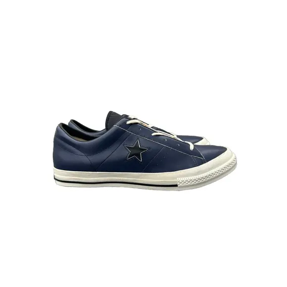 Converse Low-Top One Star Blue Leather Sneakers Mens Size 13