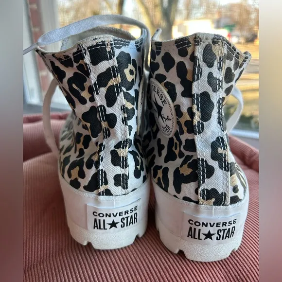 CONVERSE Lugged High-Top Platform Sneakers in Animal Print