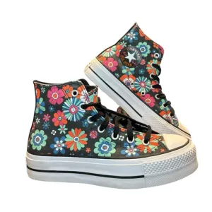 Converse / New Chuck Taylor All Star Lift Platform Floral High Top Boho Sneakers