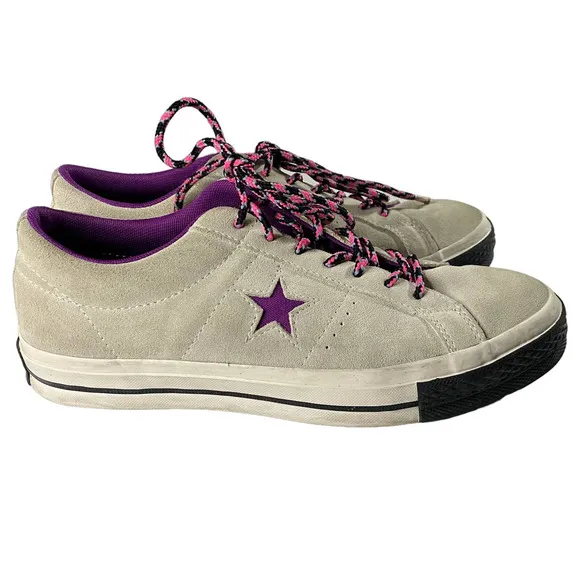 Converse One Star Suede Purple Low Top Sneakers Women's Size 9.5