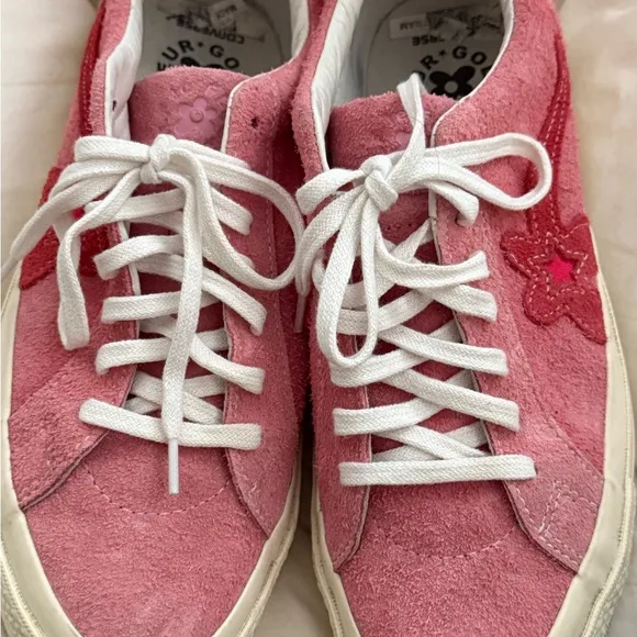 Converse Pink and White Low-Top Sneakers
