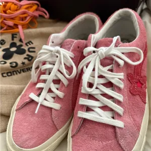 Converse Pink and White Low-Top Sneakers