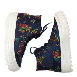 Converse Platform CTAS Lift Ripple Obsidian Navy Floral Sneakers, Women’s Size 7