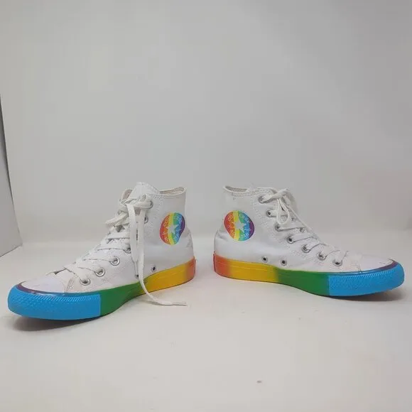 Converse Pride Sneakers Rainbow White 7 5 High Top