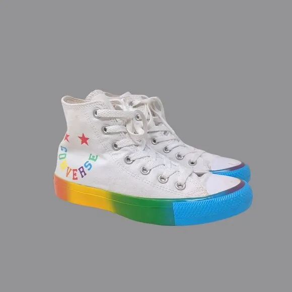 Converse Pride Sneakers Rainbow White 7 5 High Top